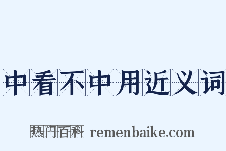 中看不中用近义词是什么意思的图片